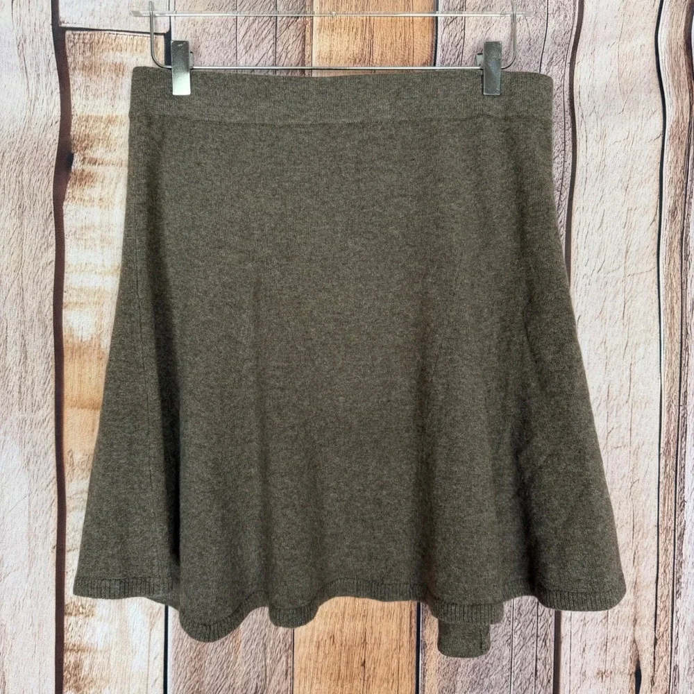 Wyeth‎ Skirt Maren Flare Wool Cashmere Knit Quiet Luxury Minimalist Large NWT